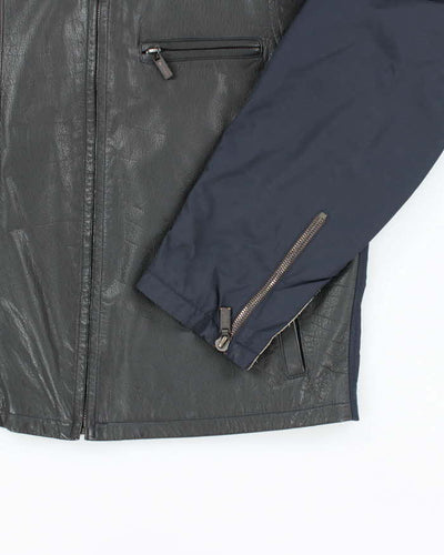 Vintage Y2K Etro Leather Zip Up Biker Style Jacket - M