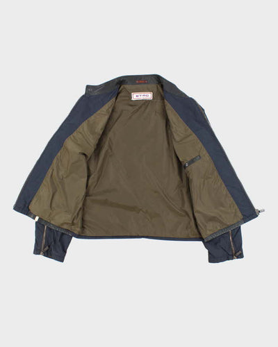 Vintage Y2K Etro Leather Zip Up Biker Style Jacket - M