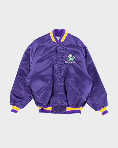 Vintage 90's Fighting Irish Embroidered Sports Varsity Jacket - L