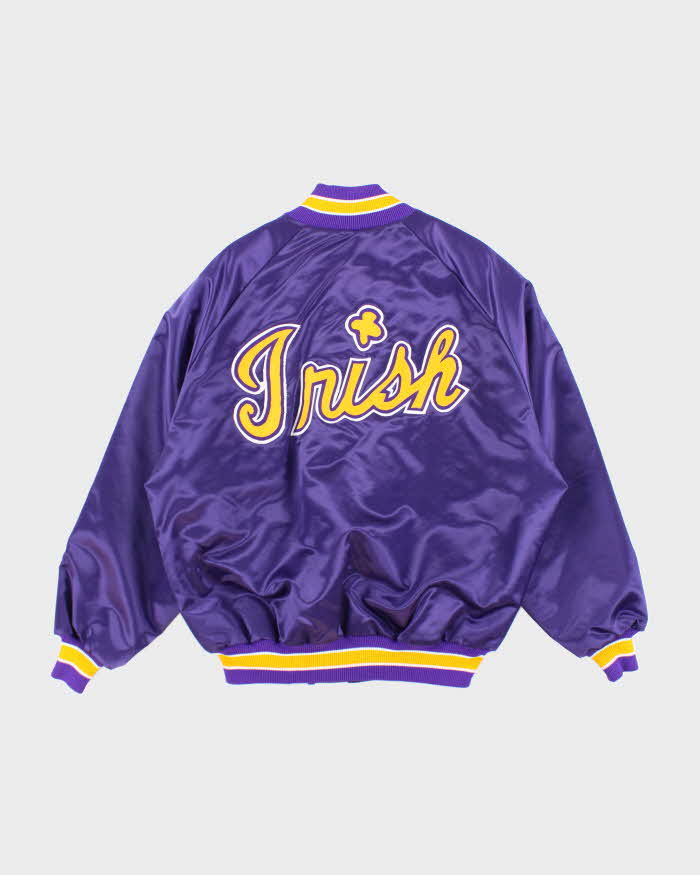 Vintage 90's Fighting Irish Embroidered Sports Varsity Jacket - L