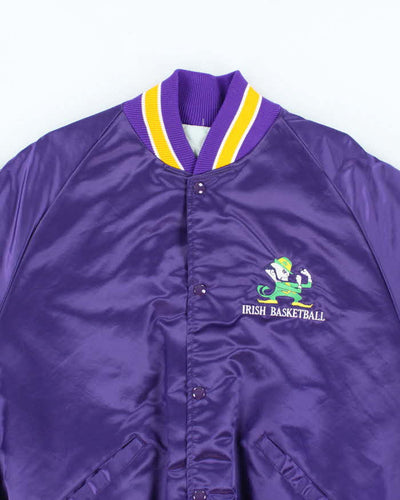 Vintage 90's Fighting Irish Embroidered Sports Varsity Jacket - L