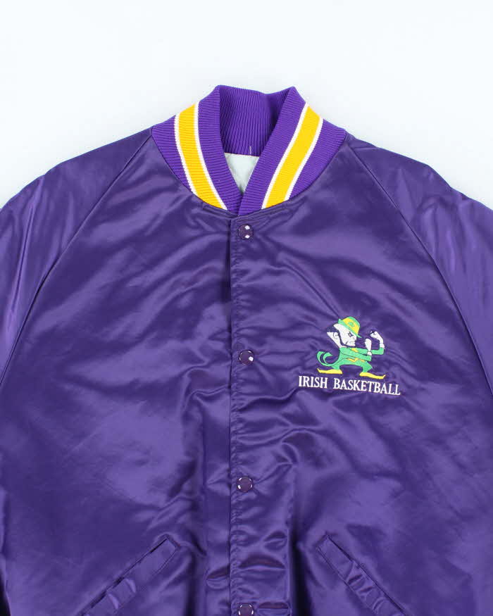 Vintage 90's Fighting Irish Embroidered Sports Varsity Jacket - L