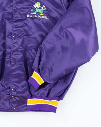 Vintage 90's Fighting Irish Embroidered Sports Varsity Jacket - L