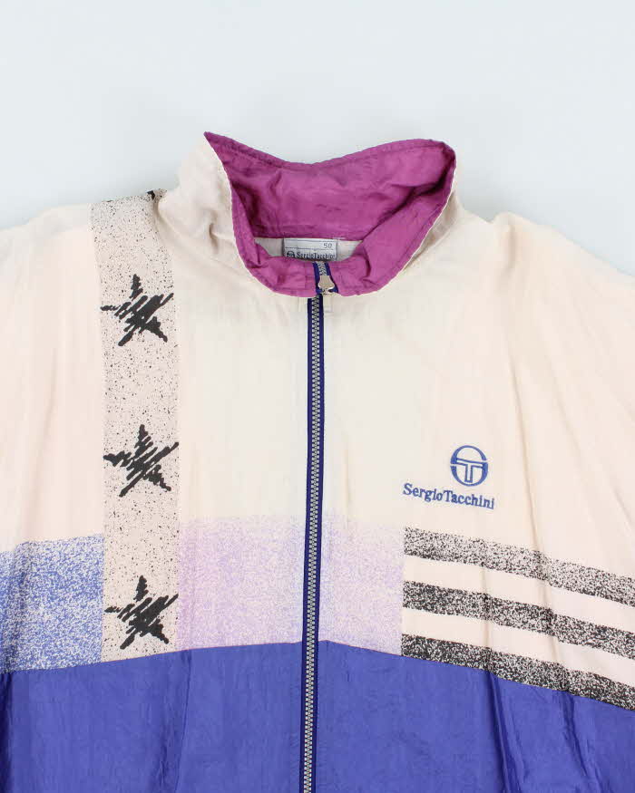 Vintage 90's Sergio Tacchini Shell Patterned Track Jacket - L