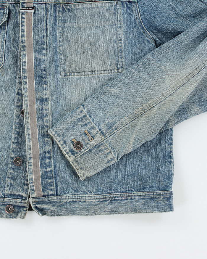 Vintage Y2K DKNY Hidden Buttons Medium Wash Denim Jacket - L