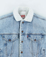 Vintage 80's Levi's Light Wash Insulated Denim Jacket - M