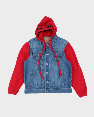Vintage Y2K True Religion Dark Wash Hooded Denim Jacket - XL