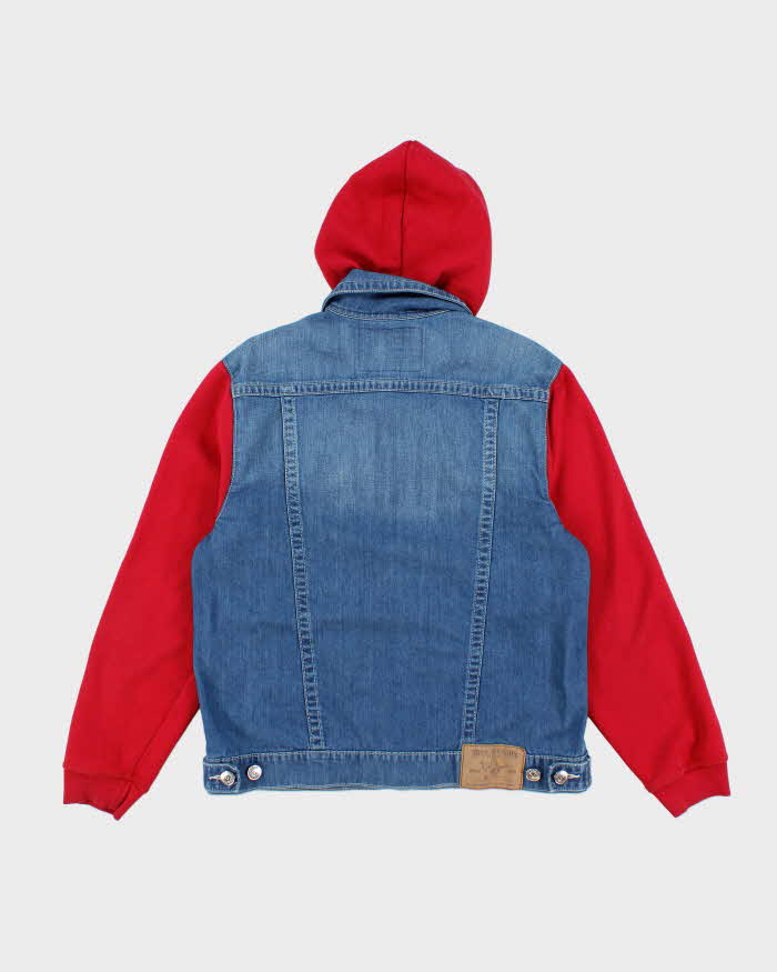 Vintage Y2K True Religion Dark Wash Hooded Denim Jacket - XL