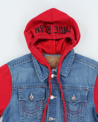 Vintage Y2K True Religion Dark Wash Hooded Denim Jacket - XL