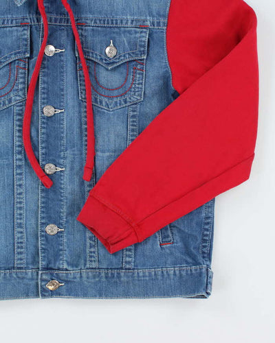 Vintage Y2K True Religion Dark Wash Hooded Denim Jacket - XL