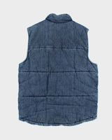 Vintage Levi's Denim Look Insulated Puffer Gilet - M