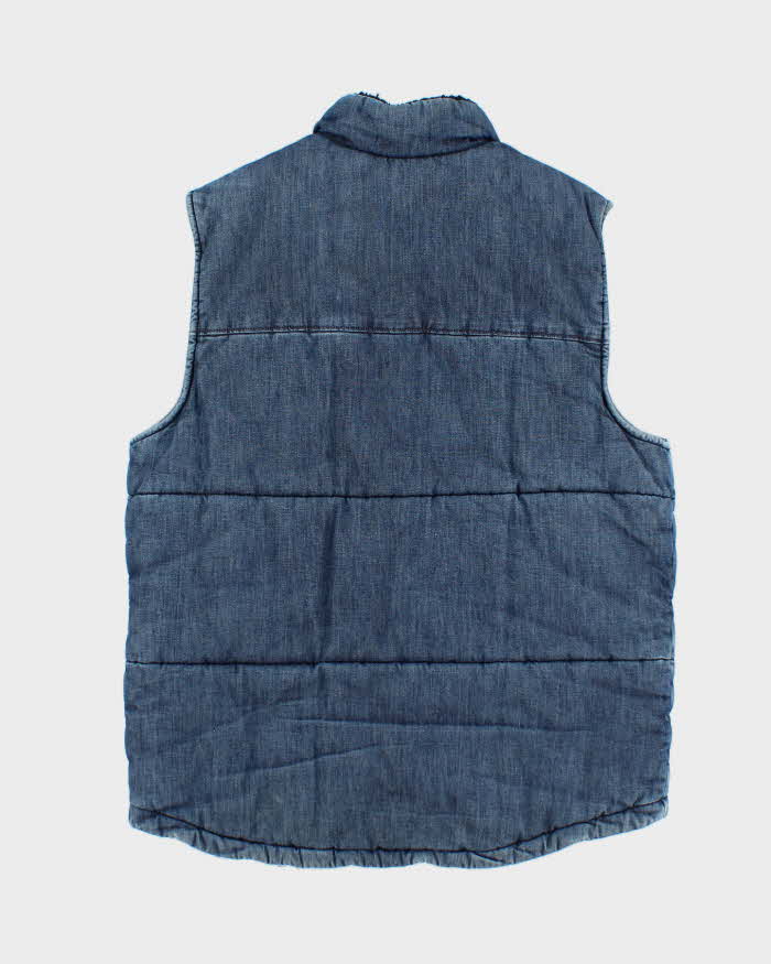 Vintage Levi's Denim Look Insulated Puffer Gilet - M