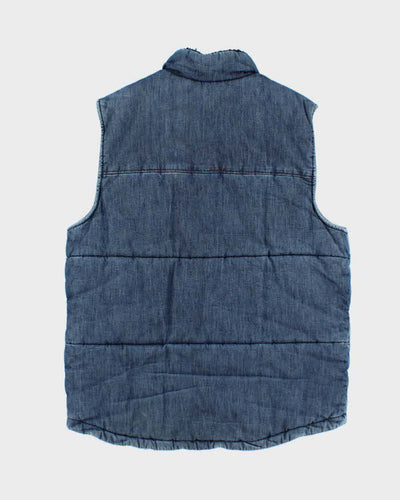 Vintage Levi's Denim Look Insulated Puffer Gilet - M