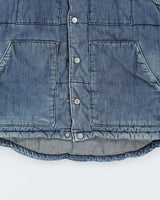 Vintage Levi's Denim Look Insulated Puffer Gilet - M