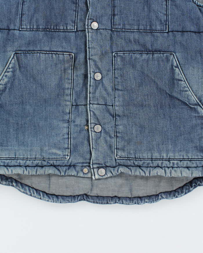 Vintage Levi's Denim Look Insulated Puffer Gilet - M