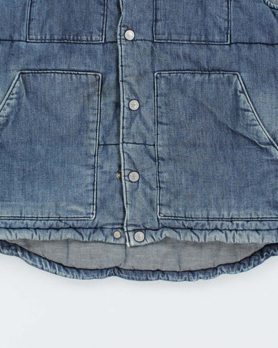 Vintage Levi's Denim Look Insulated Puffer Gilet - M