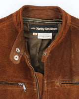 Vintage 80's Harley Davidson Suede Zip Up Jacket - M