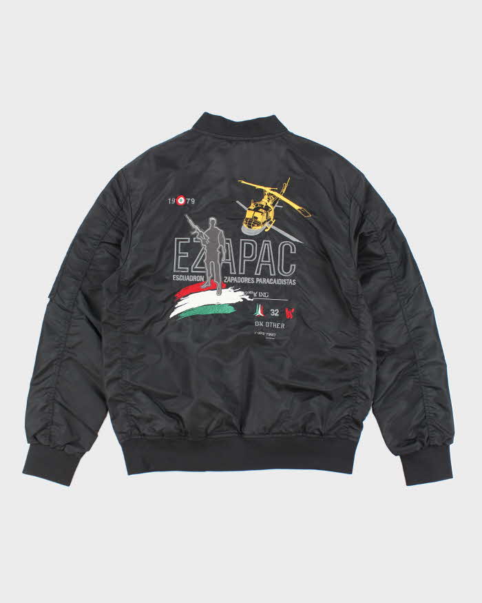 Vintage 2000's Embroidered Bomber Style Flight Jacket - M