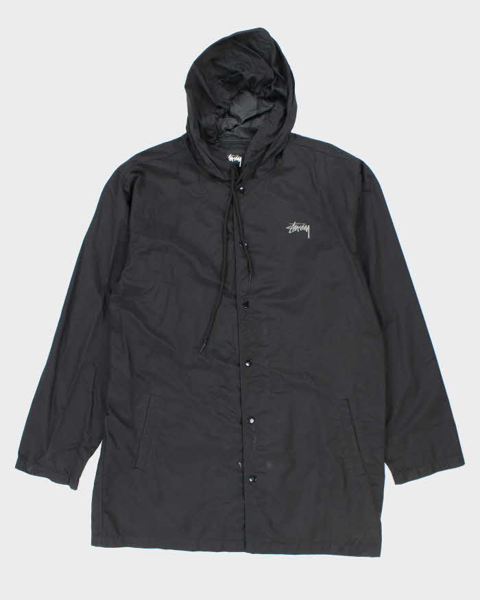 Vintage Stussy Hooded Long Waterproof Jacket - XL