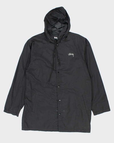 Vintage Stussy Hooded Long Waterproof Jacket - XL