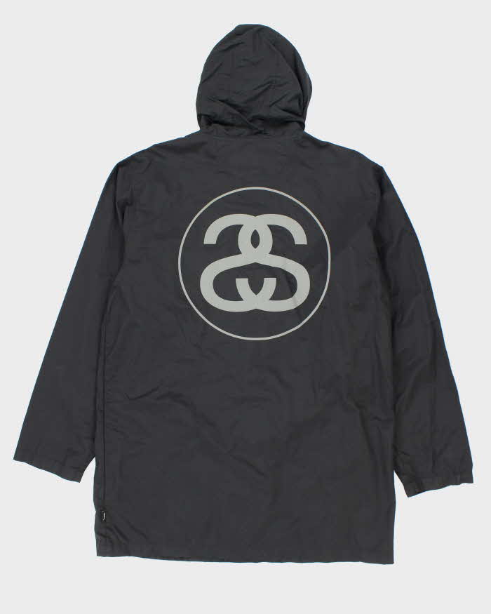 Vintage Stussy Hooded Long Waterproof Jacket - XL
