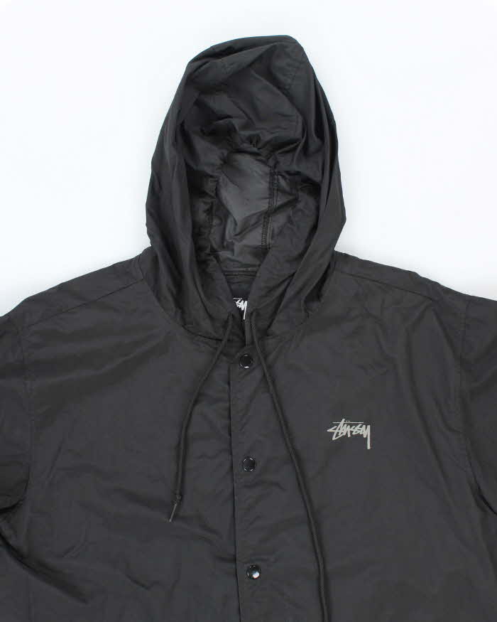 Vintage Stussy Hooded Long Waterproof Jacket - XL