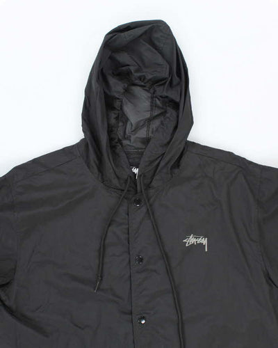 Vintage Stussy Hooded Long Waterproof Jacket - XL
