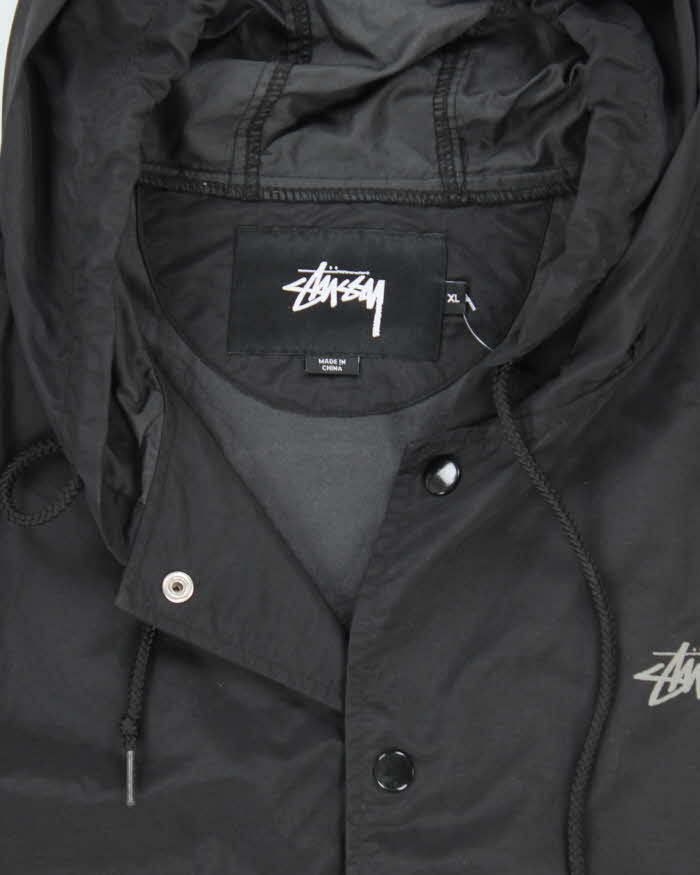 Vintage Stussy Hooded Long Waterproof Jacket - XL