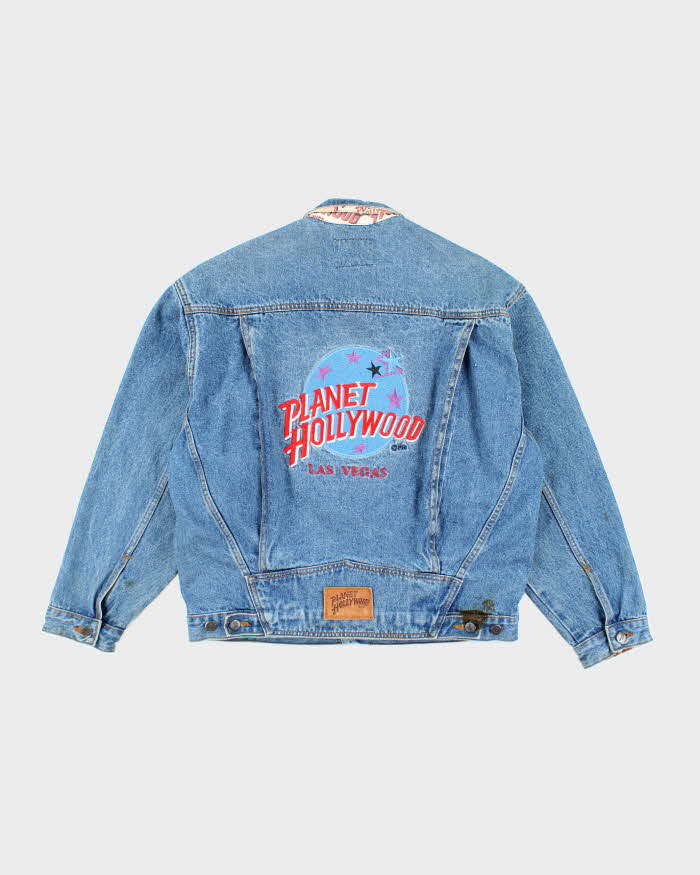 Vintage 90's Planet Hollywood Heavyweight Embroidered Denim Jacket - L
