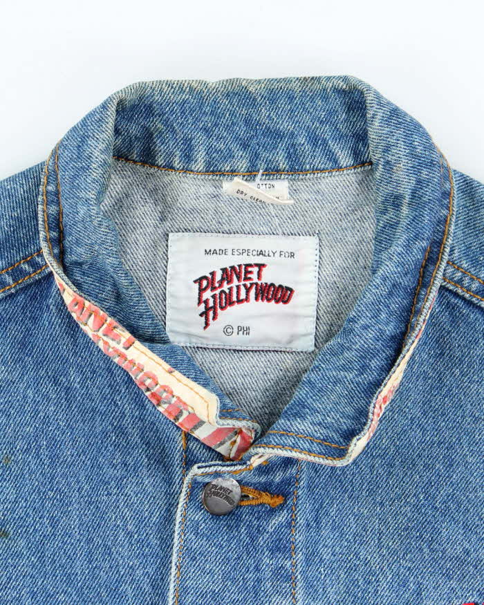 Vintage 90's Planet Hollywood Heavyweight Embroidered Denim Jacket - L