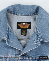 Vintage 90's Harley Davidson Oversized Medium Wash Denim Jacket - XL