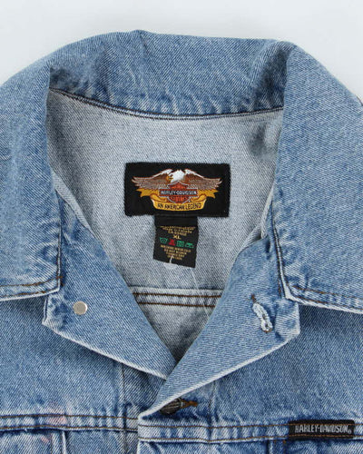 Vintage 90's Harley Davidson Oversized Medium Wash Denim Jacket - XL