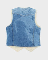 Vintage 80's Levi's Light Wash Denim Lined Gilet - M