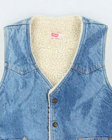 Vintage 80's Levi's Light Wash Denim Lined Gilet - M