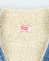 Vintage 80's Levi's Light Wash Denim Lined Gilet - M
