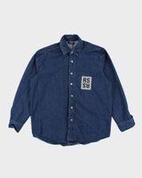 Vintage RAF Simons Dark Wash Button Up Denim Shirt - L