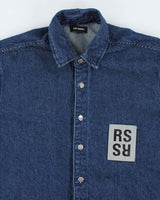 Vintage RAF Simons Dark Wash Button Up Denim Shirt - L
