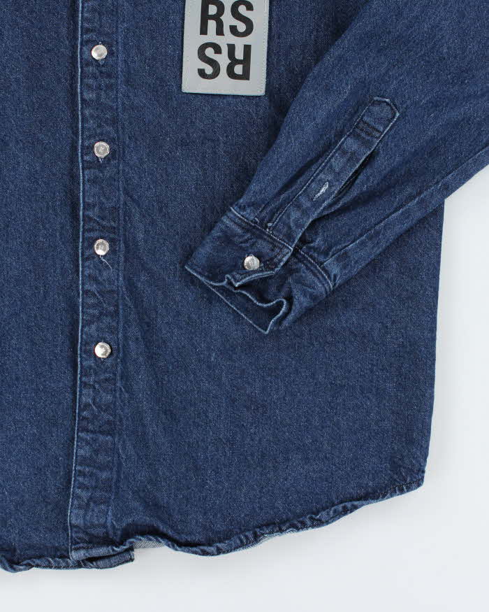 Vintage RAF Simons Dark Wash Button Up Denim Shirt - L