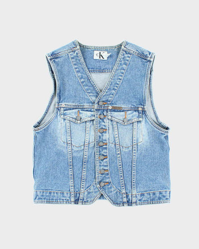 Vintage Y2K Calvin Klein Light Wash Denim Gilet - M