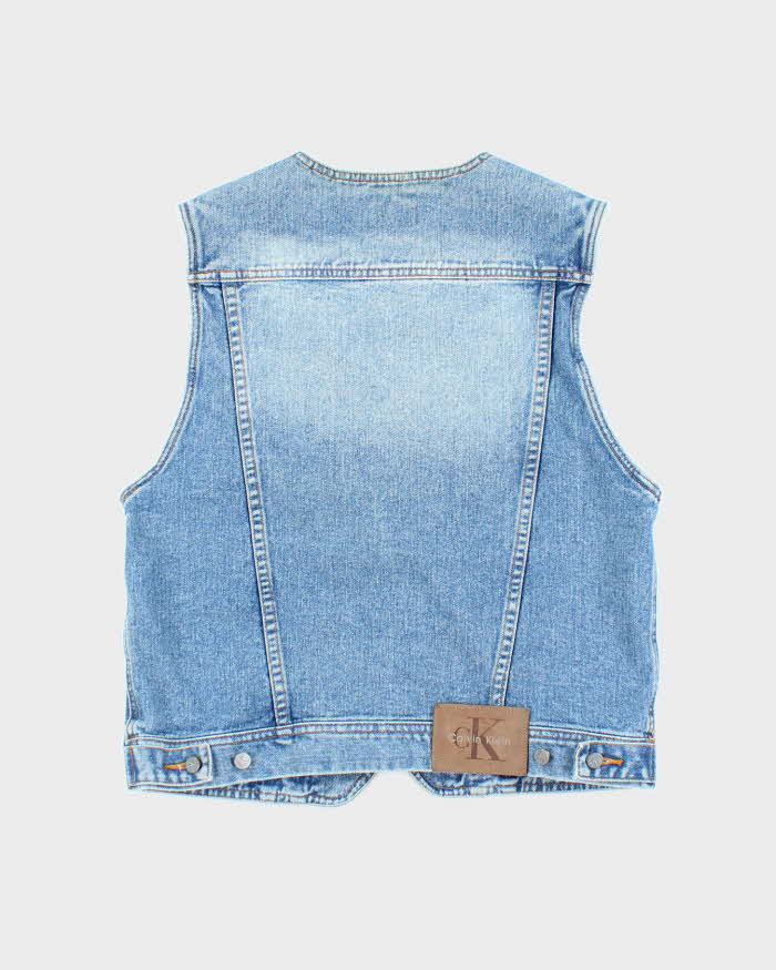 Vintage Y2K Calvin Klein Light Wash Denim Gilet - M