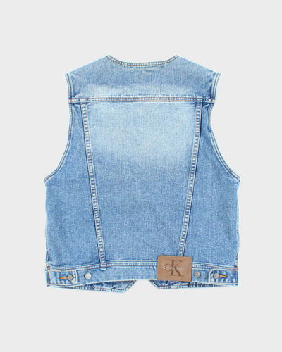 Vintage Y2K Calvin Klein Light Wash Denim Gilet - M