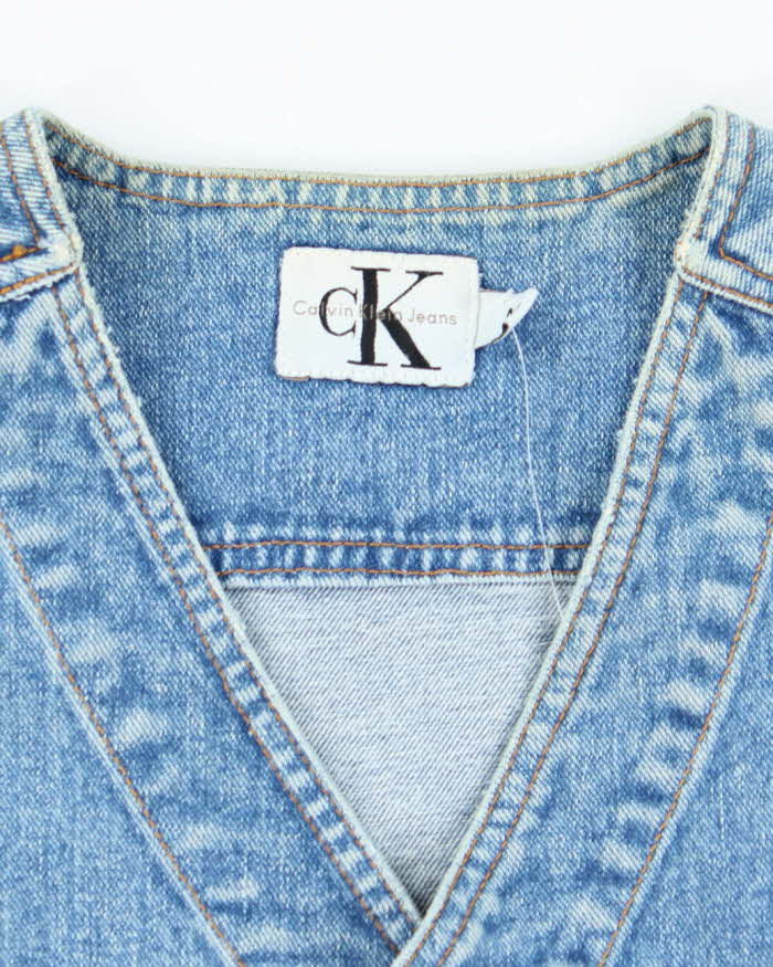 Vintage Y2K Calvin Klein Light Wash Denim Gilet - M