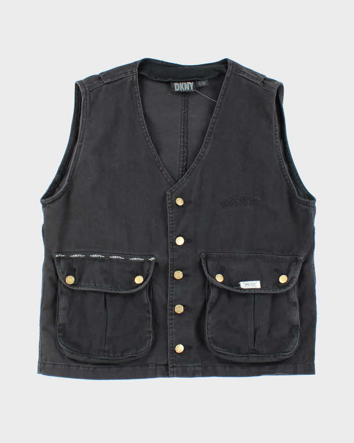 Vintage Y2K DKNY Embroidered Logo Gilet - L