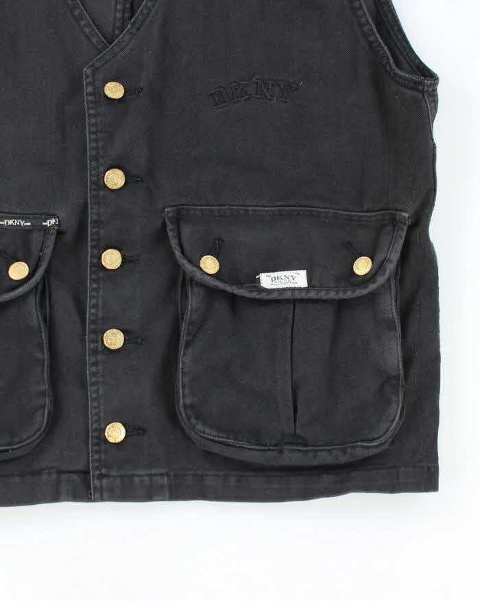 Vintage Y2K DKNY Embroidered Logo Gilet - L