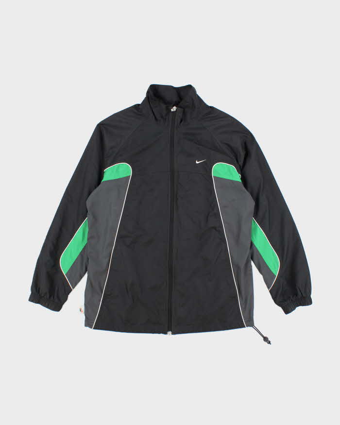 Nike Black and Green Windbreaker Jacket -M