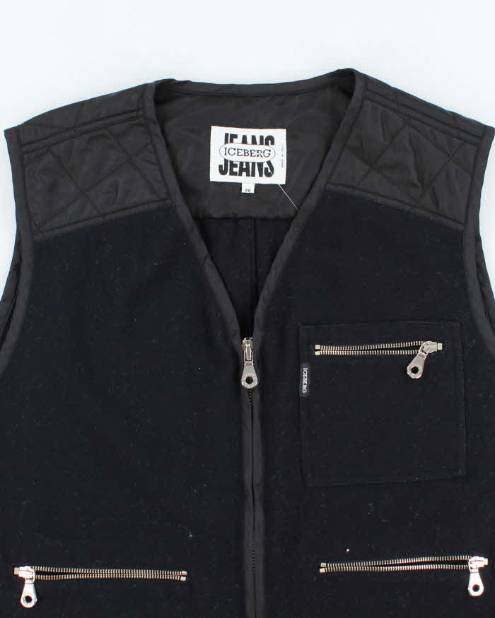 Vintage Y2K Iceberg Two Tone Wool Blend Gilet - L