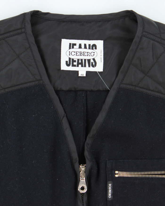 Vintage Y2K Iceberg Two Tone Wool Blend Gilet - L