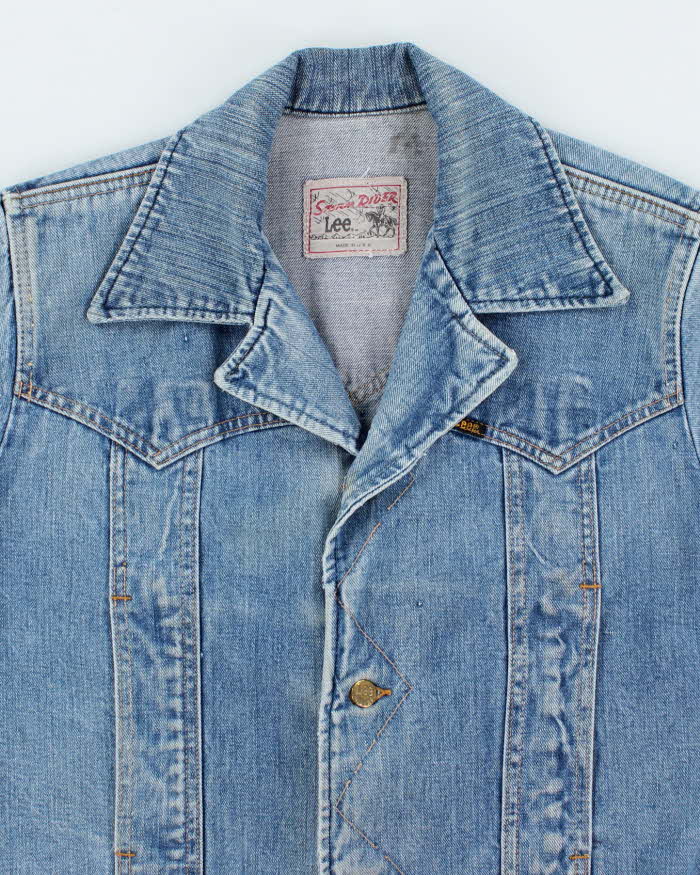 Vintage 70's Lee Strom Rider Heavyweight Medium Wash Denim Jacket - L