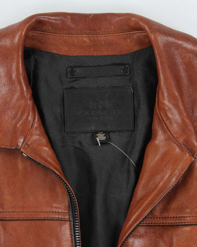 Coach Caramel Brown Leather Jacket - S