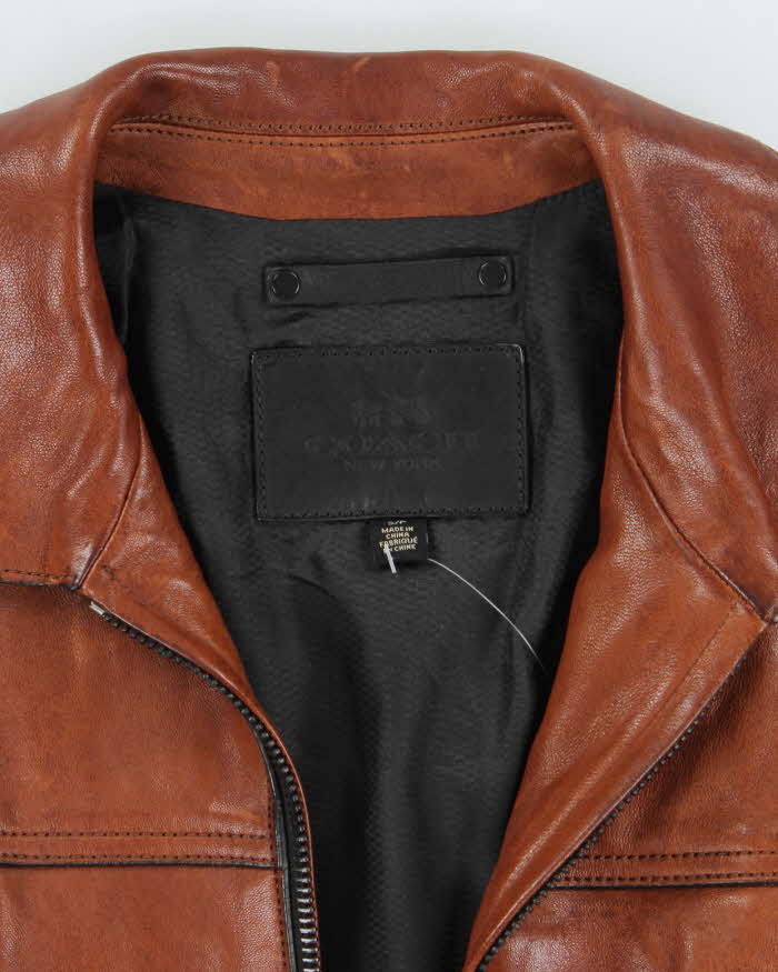 Coach Caramel Brown Leather Jacket - S